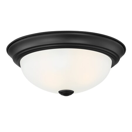 Designers Fountain 11.25in 2-Light Matte Black Ceiling Light Flush Mount 1257S-MB-W